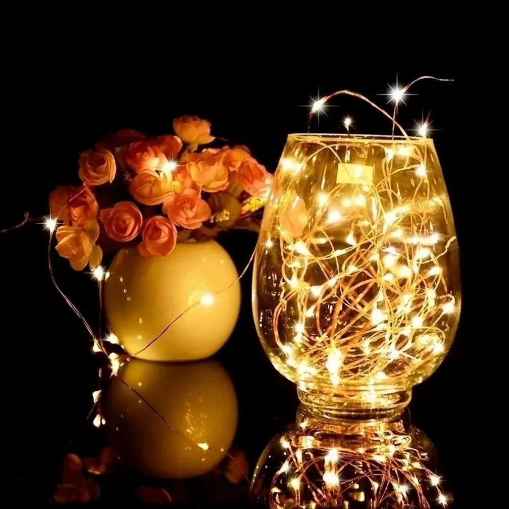 guirlande lumineuse led étanche en cuivre pour décorations festives - vue 4 sur 15