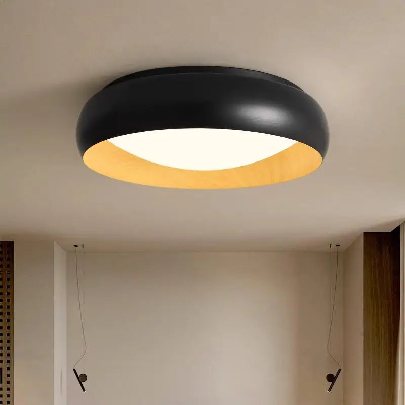 lampe minimaliste japonaise rétro circulaire éclairage doux design élégant - vue 3 sur 12