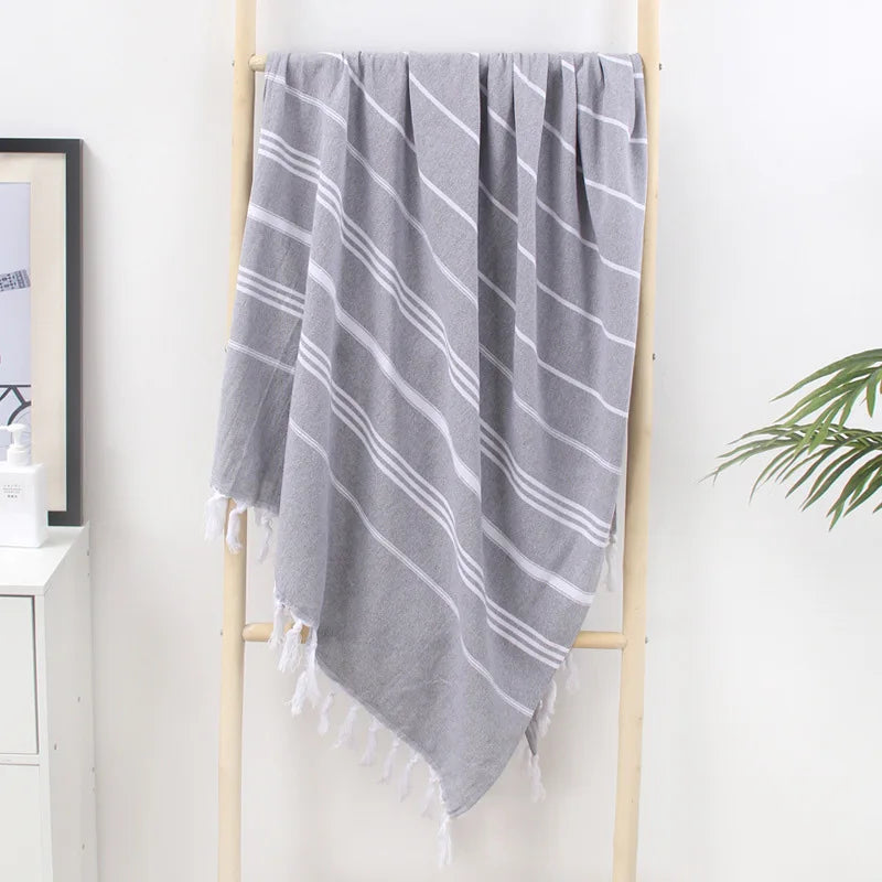serviette de plage extra large coton sechage rapide - vue 6 sur 7