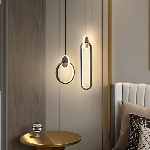 lustre long câble minimaliste suspendu rond 2022 - vue 4 sur 12