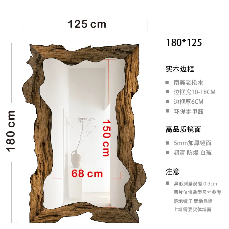 miroir moderne de luxe sur pied en bois décoratif pour la maison - vue 17 sur 18