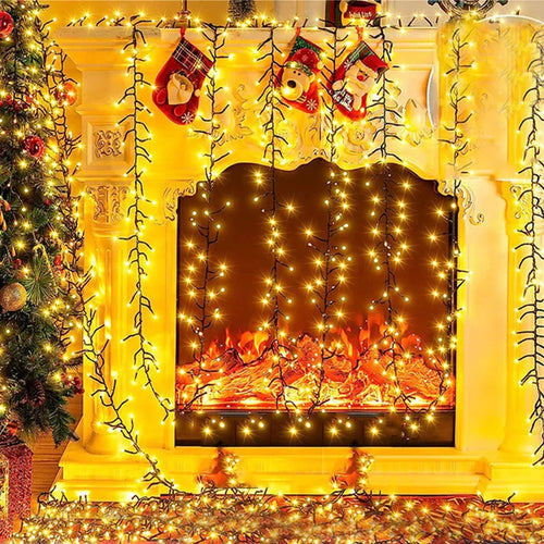 guirlande lumineuse de noël 2000 led étanche pour extérieur 8 modes - vue 6 sur 8
