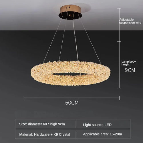 lustre en cristal k9 design élégant pour éclairage moderne - vue 13 sur 13