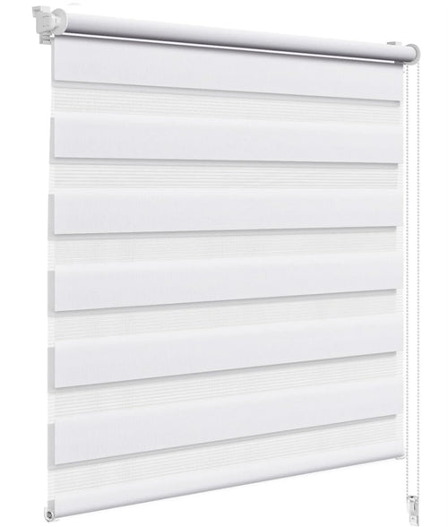 Store enrouleur double couche occultant style zebra moderne - vue 3 sur 9