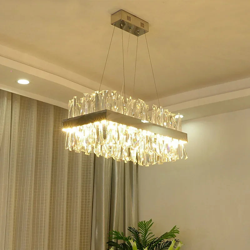 lustre en cristal nordique lumineux pour décoration moderne - vue 3 sur 15