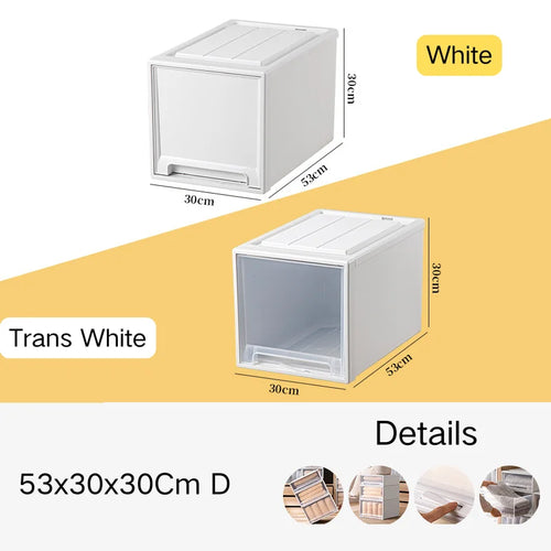 tiroirs empilables en plastique transparent pour rangement pratique - vue 33 sur 48