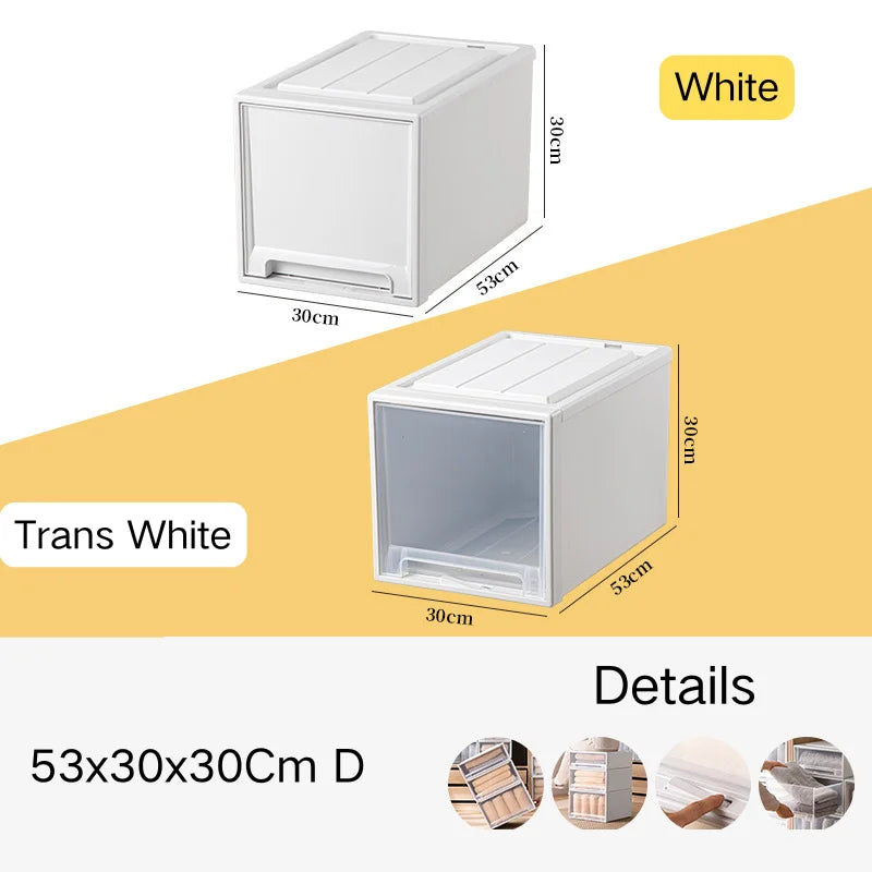 tiroirs empilables en plastique transparent pour rangement pratique - vue 33 sur 48