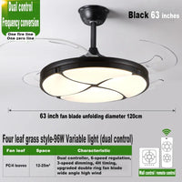 plafonnier moderne silencieux avec lumière intégrée et ventilateur