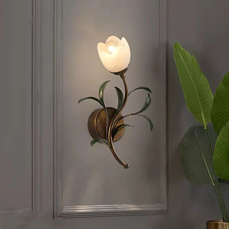 applique murale romantique pastorale française en forme de branche - vue 4 sur 8