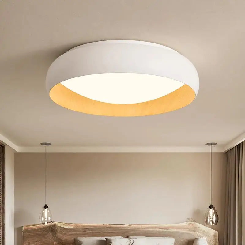 lampe minimaliste japonaise rétro circulaire éclairage doux design élégant - vue 4 sur 12