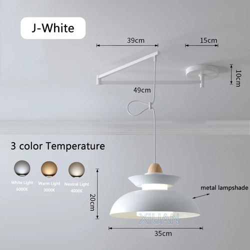 suspension moderne à bras oscillant led mobile - vue 17 sur 30