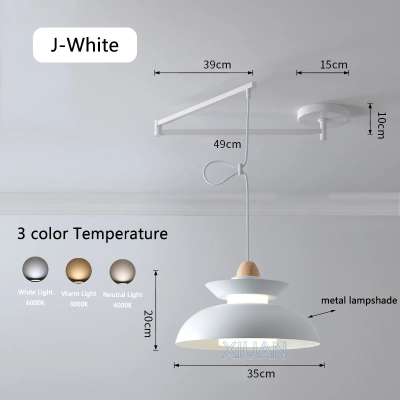 suspension moderne à bras oscillant led mobile - vue 16 sur 30