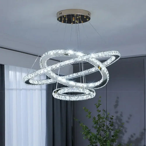 lustre en cristal winfordo pour hall d'exposition - vue 3 sur 11