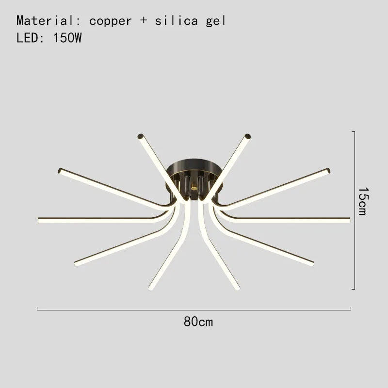 lustre led moderne minimaliste pour éclairage intérieur varié - vue 8 sur 12