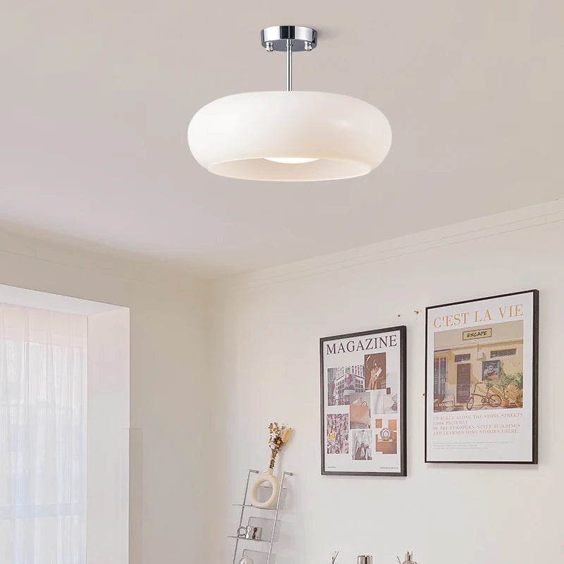 plafonnier moderne nordique en verre led iwhd - vue 4 sur 20
