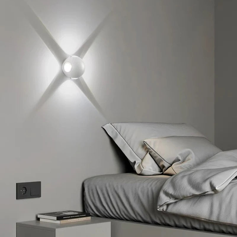 Hémisphère quatre côtés applique murale haut vers le bas Led 4W chevet couloir décor à la maison fond applique balcon jardin extérieur applique murale - vue 3 sur 10