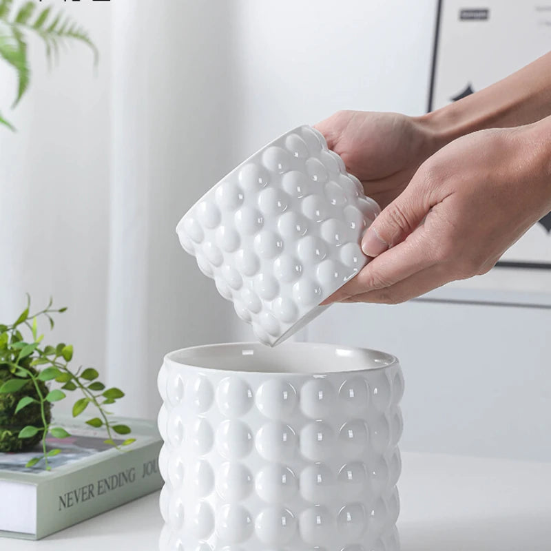 pots en céramique pour plantes succulentes style européen intérieur - vue 2 sur 7