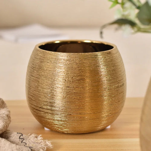 pot de fleur céramique décoratif style moderne succulent brossé - vue 4 sur 5