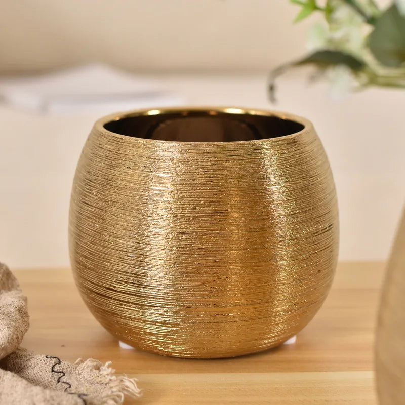 pot de fleur céramique décoratif style moderne succulent brossé - vue 4 sur 5