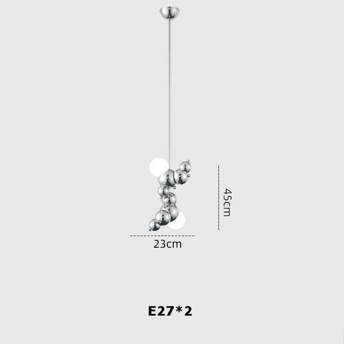 suspension design art déco en or chromé pour éclairage moderne - vue 10 sur 16
