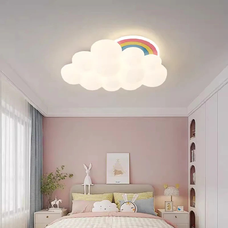 plafonnier nuage arc-en-ciel à led pour chambre d'enfant - vue 3 sur 7