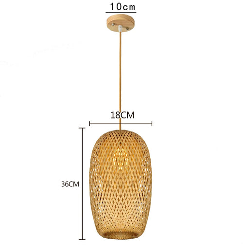 Suspension Bambou rotin lumière lampara Techo bambou paille lustre lumière décoration de la maison Art déco plafond suspension lustre - vue 14 sur 18