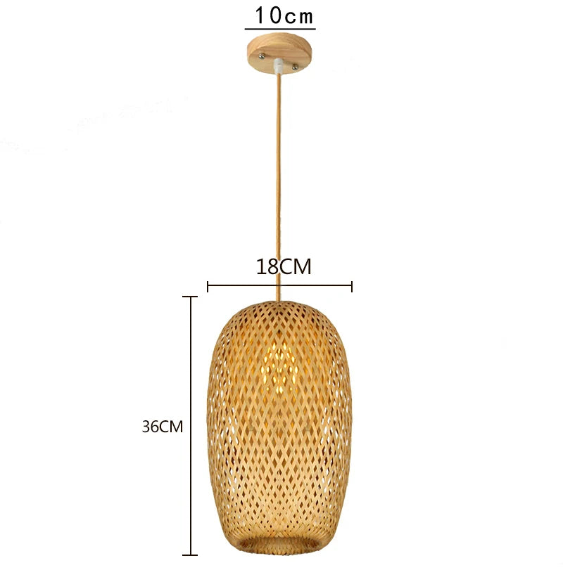 Suspension Bambou rotin lumière lampara Techo bambou paille lustre lumière décoration de la maison Art déco plafond suspension lustre - vue 13 sur 18