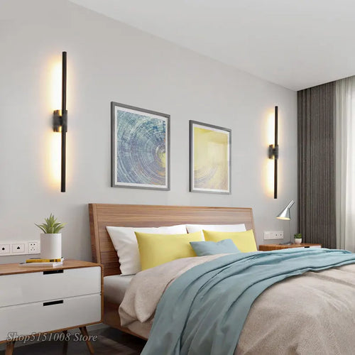 Applique murale à tube linéaire simples et modernes LED de haut en bas - vue 4 sur 5