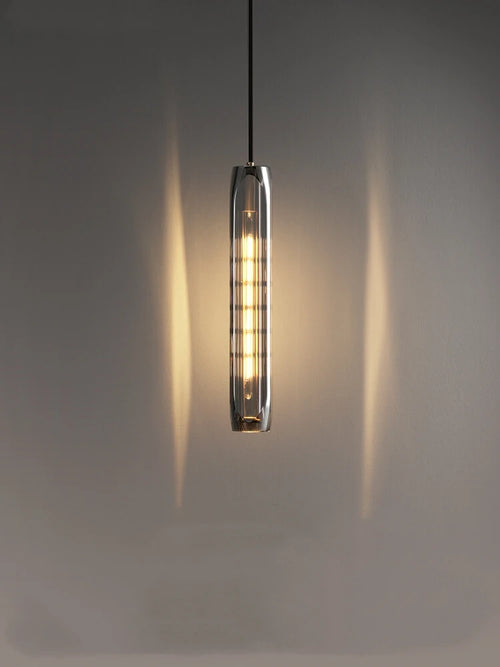 suspension en cristal de luxe design long - vue 2 sur 7