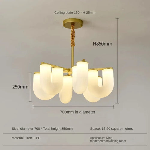 suspension led design nordique moderne en fer pour intérieur - vue 10 sur 10