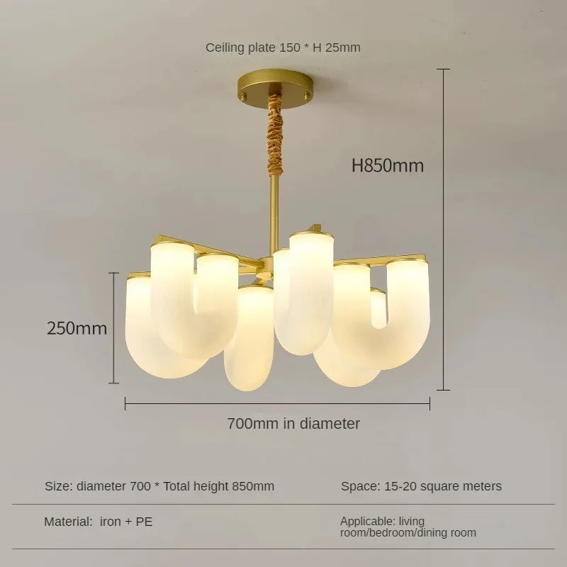 suspension led design nordique en fer pour intérieur moderne - vue 9 sur 10