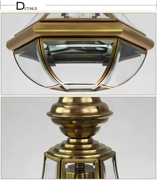 lustre en cuivre étanche style américain pour extérieur - vue 7 sur 9