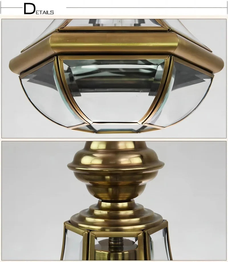 lustre en cuivre étanche style américain pour extérieur - vue 6 sur 9