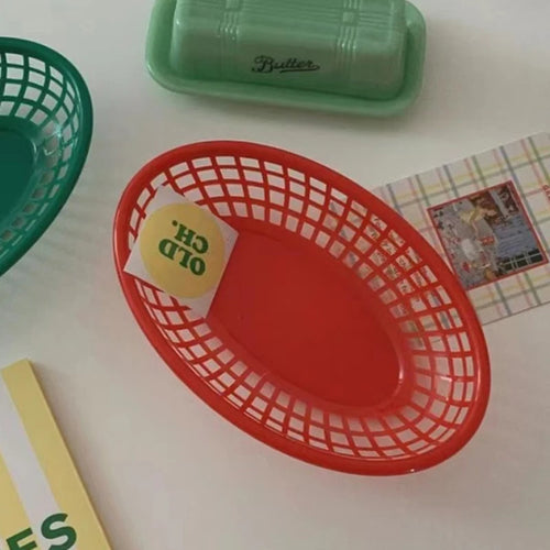 panier ovale en plastique pour nourriture et rangement décoratif - vue 10 sur 13