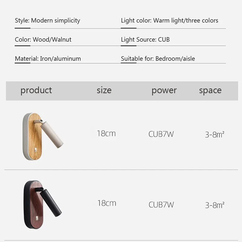applique murale led en bois design nordique décoratif d'intérieur - vue 4 sur 8