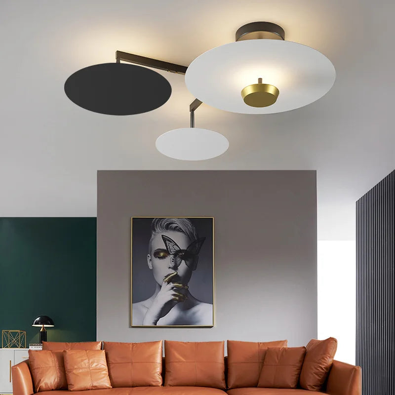 lustre rond avec télécommande gradation pour déco art salon - vue 5 sur 14