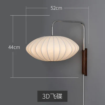 applique murale moderne nelson ball en tissu de soie pour hôtel - vue 9 sur 10
