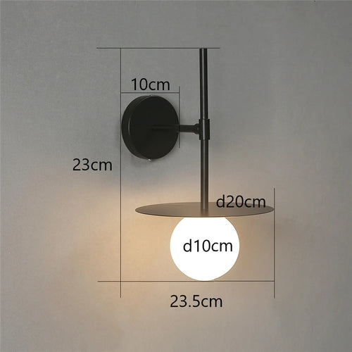 applique murale circulaires en fer et verre led personnalisables