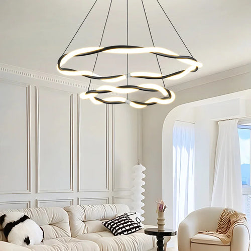 plafonnier led multicouches design luxe pour décoration intérieure - vue 6 sur 9