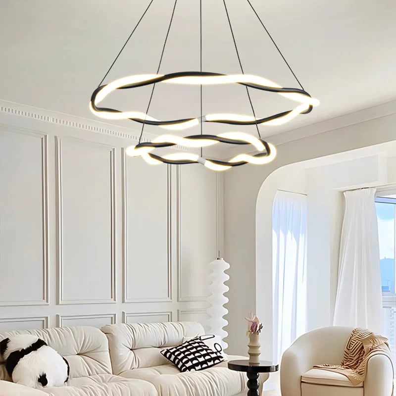 plafonnier led multicouches design luxe pour décoration intérieure - vue 6 sur 9