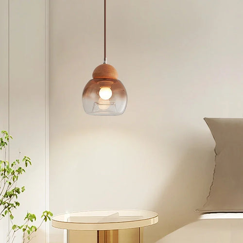 lustre rétro suspendu en verre pour décoration moderne - vue 3 sur 8