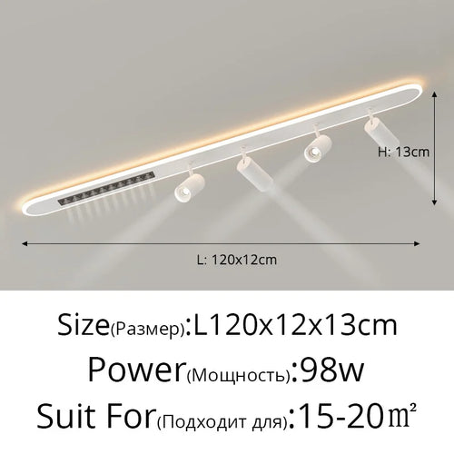 A New Type Of Nordic Long Strip Household LED Chandelier, Used For Living Rooms, Bedrooms, Halls, Balconies, Spotlights, And - vue 8 sur 9