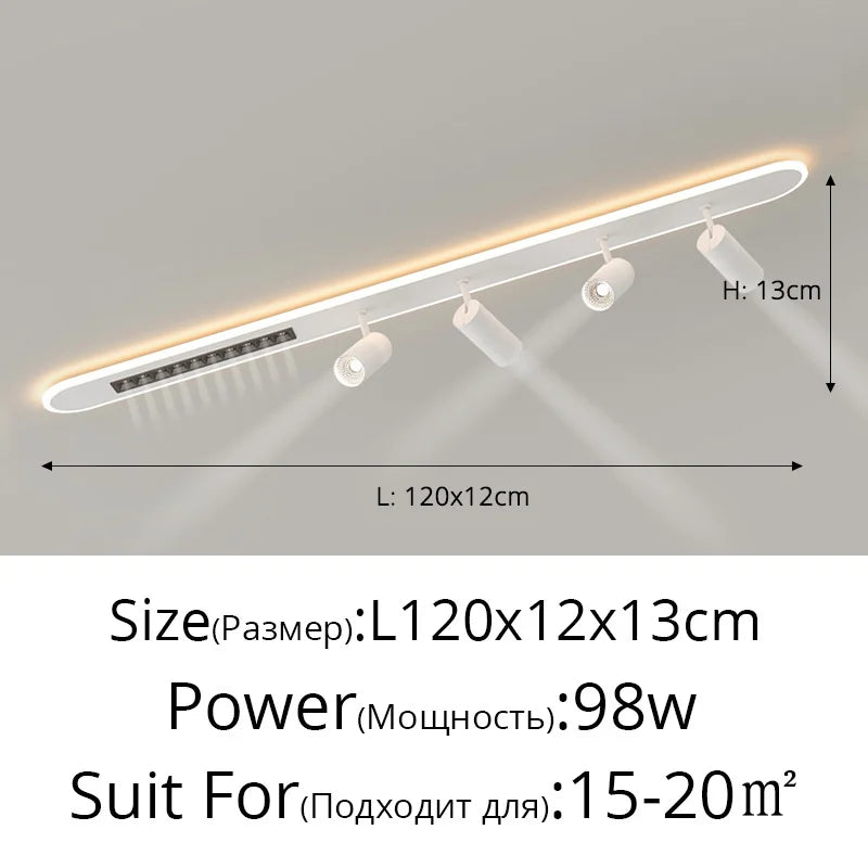 A New Type Of Nordic Long Strip Household LED Chandelier, Used For Living Rooms, Bedrooms, Halls, Balconies, Spotlights, And - vue 7 sur 9