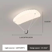 plafonnier panda en forme de parachute pour enfants