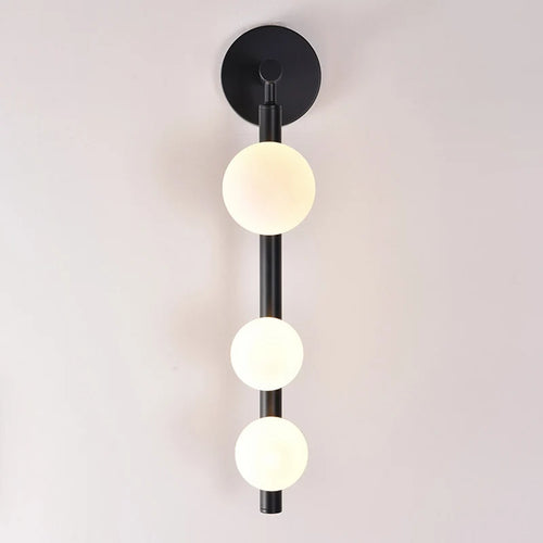 Appliques murales boule de verre blanc pour salon café chambre or noir perle applique murale salle de bain LED miroir lumière - vue 5 sur 8