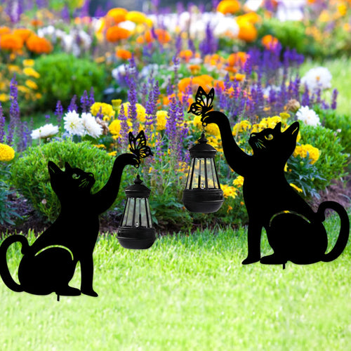 lanterne solaire suspendue silhouette de chat décorative étanche multifonctionnelle - vue 3 sur 6