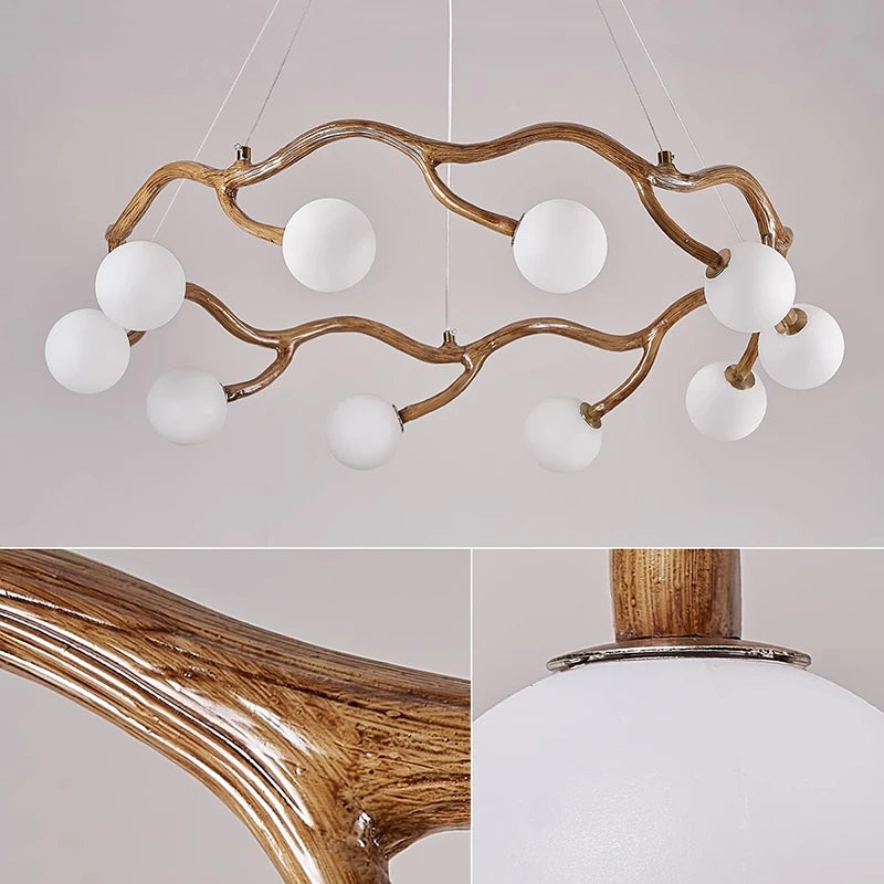Lustre design led branches d'arbre dois design moderne décoratif d'intérieur - vue 6 sur 13