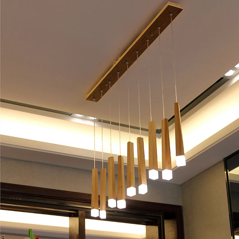 lustre suspendu moderne en bois pour tous les espaces - vue 4 sur 14