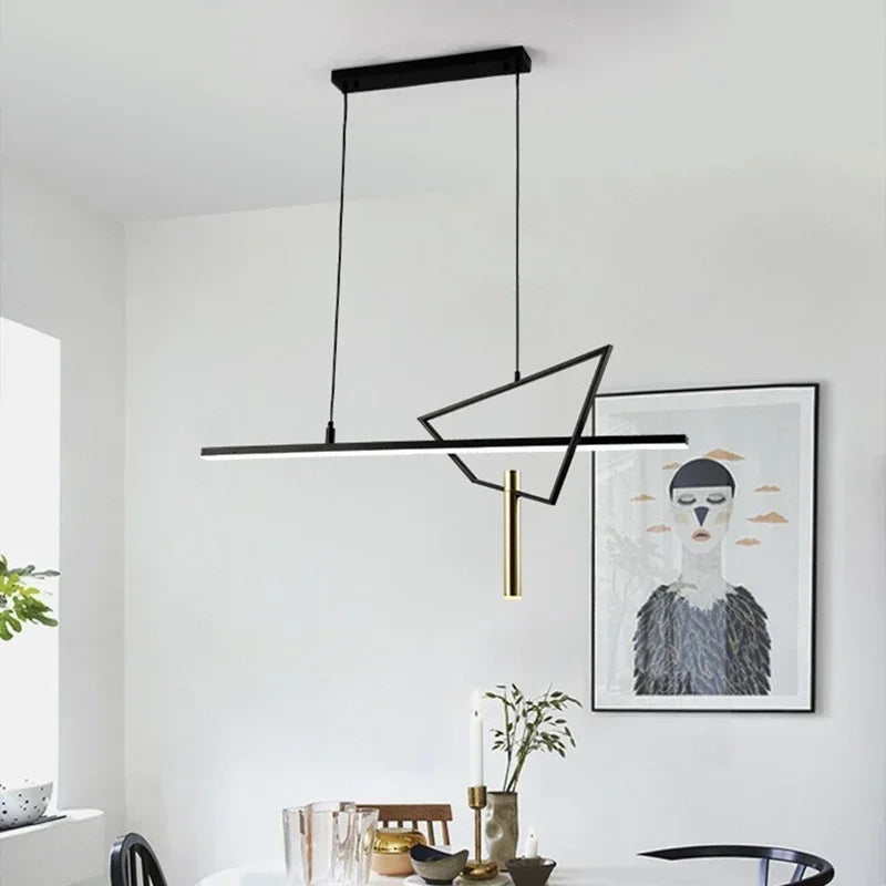 suspension géométrique en led pour intérieur moderne et élégant - vue 6 sur 7