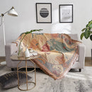 Plaid bohème carte du monde tricoté décor canapé